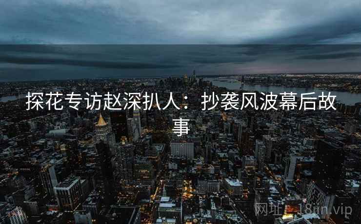 探花专访赵深扒人：抄袭风波幕后故事