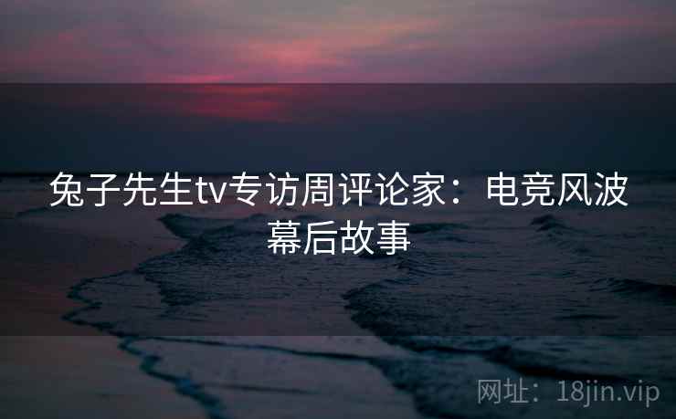 兔子先生tv专访周评论家：电竞风波幕后故事